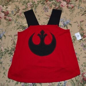Disney Star Wars Red Tank Top with Black Emblem